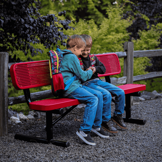 6FT Commercial Park Bench without Back, Surface Mount Frame