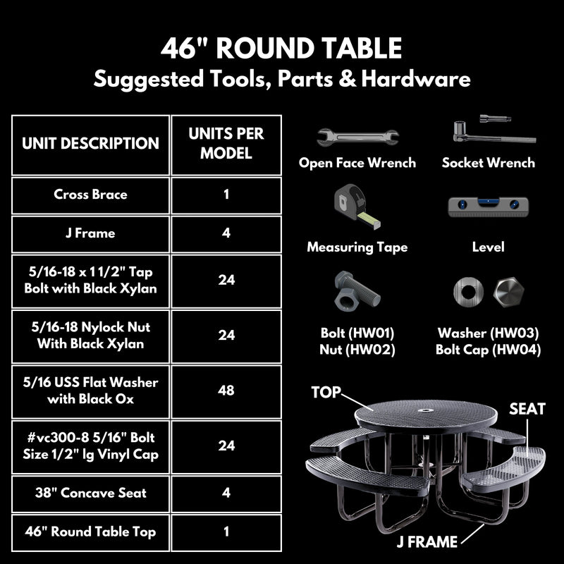 Load image into Gallery viewer, Game-Edition Square & Round Outdoor Picnic Table With Colored Frame