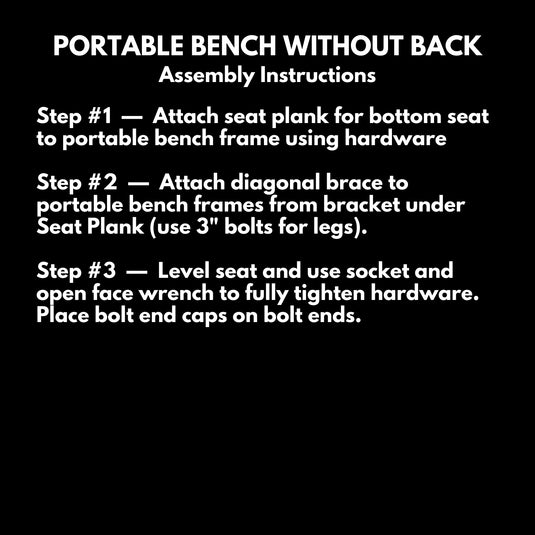 8 FT All-Weather Park Bench without Back, Portable Frame