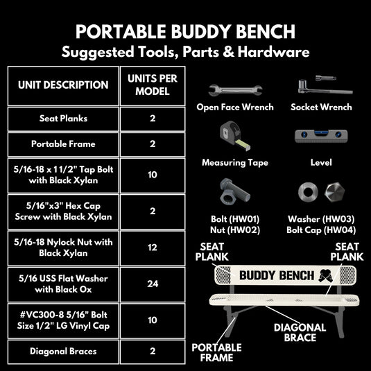 Buddy Bench with Portable Frame