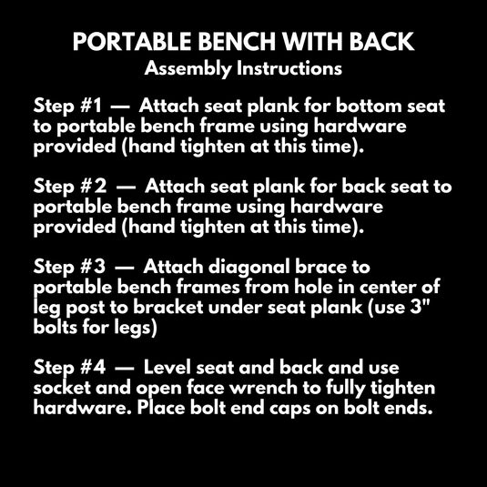 8 FT All-Weather Park Bench with Back, Portable Frame