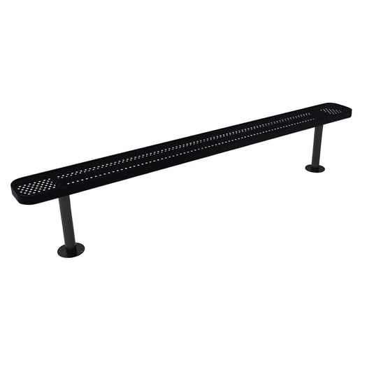 8FT Commercial Park Bench without Back, Surface Mount Frame
