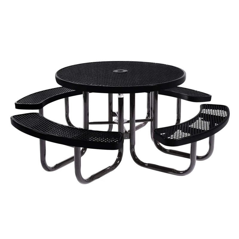 Load image into Gallery viewer, 46" Round Metal Outdoor Picnic Table