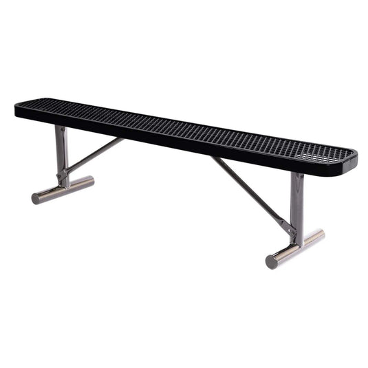 6 FT All-Weather Park Bench without Back, Portable Frame