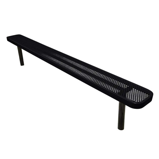 8FT Industrial Park Bench without Back, Inground Mount Frame