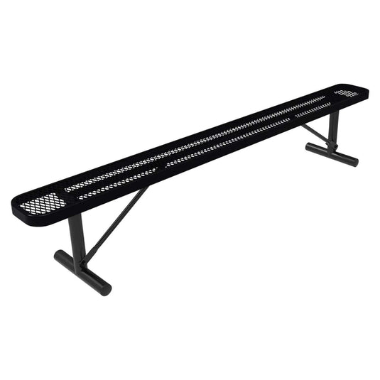 8 FT All-Weather Park Bench without Back, Portable Frame