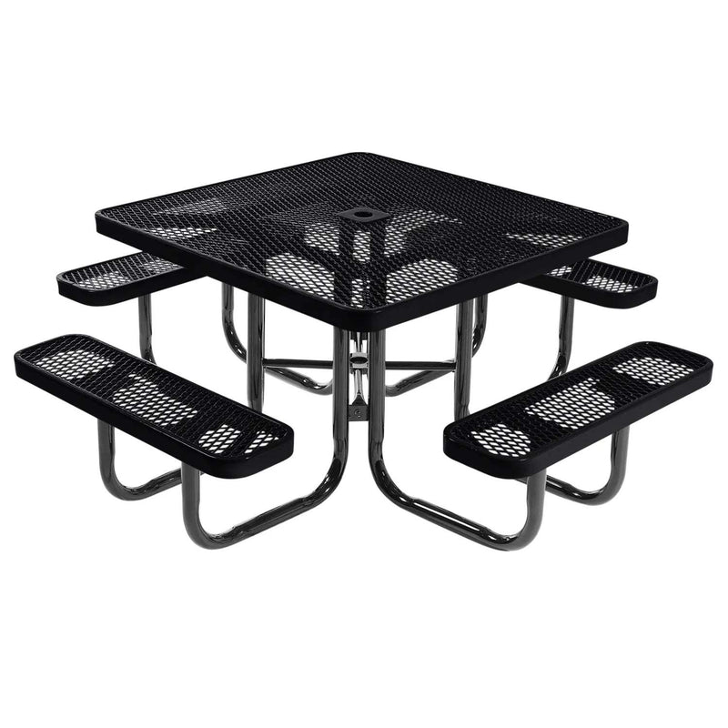 Load image into Gallery viewer, 46" Square Metal Outdoor Picnic Table