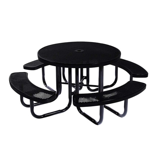 46" Round Metal Outdoor Picnic Table