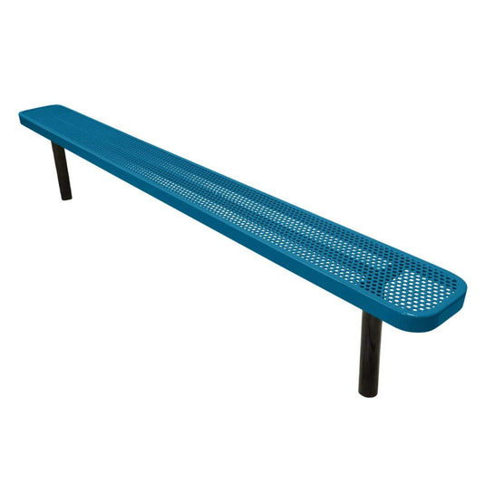 8FT Industrial Park Bench without Back, Inground Mount Frame