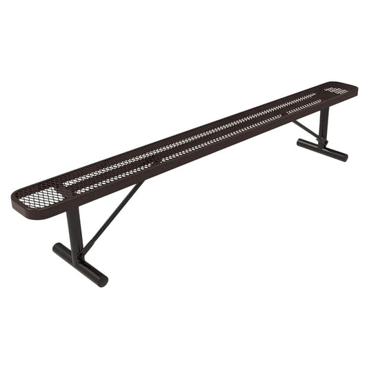 8 FT All-Weather Park Bench without Back, Portable Frame