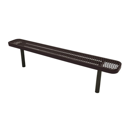 6FT Industrial Park Bench without Back, Inground Mount Frame