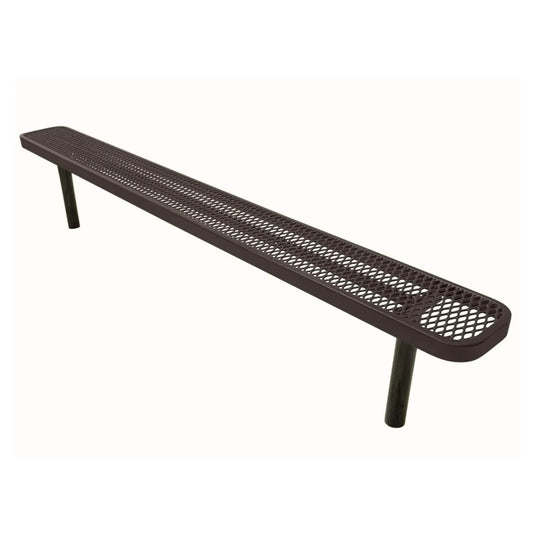8FT Industrial Park Bench without Back, Inground Mount Frame