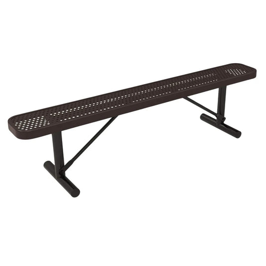 6 FT All-Weather Park Bench without Back, Portable Frame