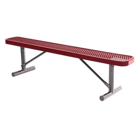 6 FT All-Weather Park Bench without Back, Portable Frame