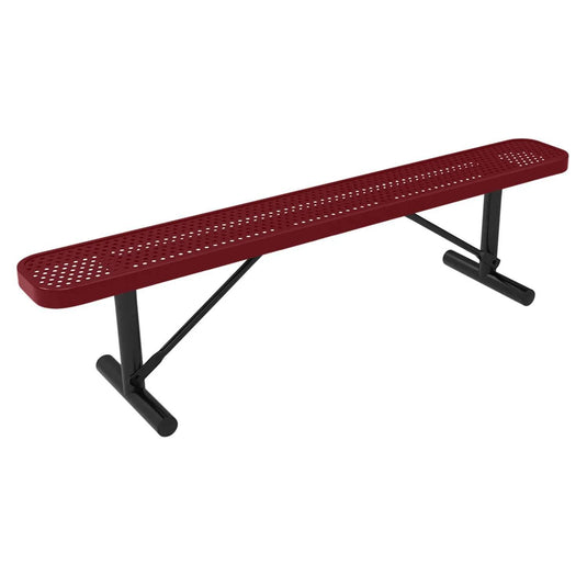 6 FT All-Weather Park Bench without Back, Portable Frame