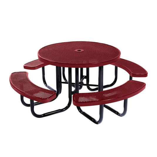 46" Round Metal Outdoor Picnic Table