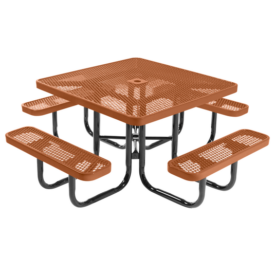 46" Square Metal Outdoor Picnic Table