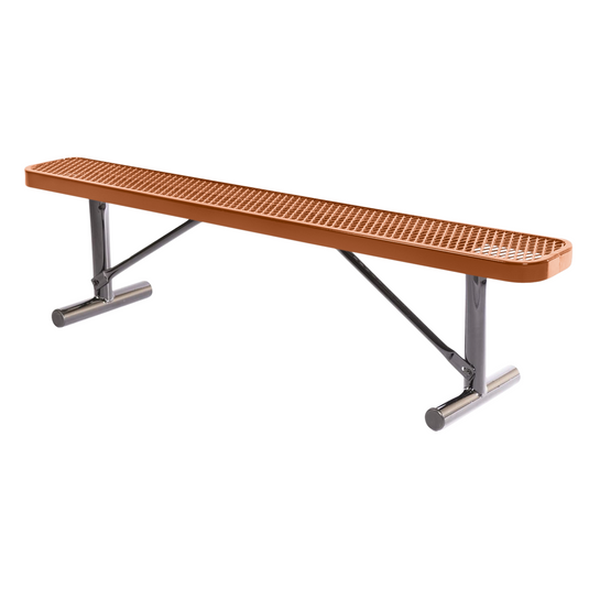 6 FT All-Weather Park Bench without Back, Portable Frame