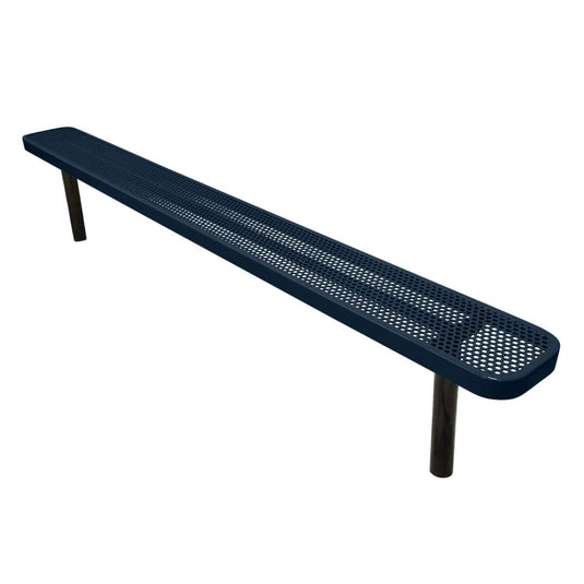8FT Industrial Park Bench without Back, Inground Mount Frame