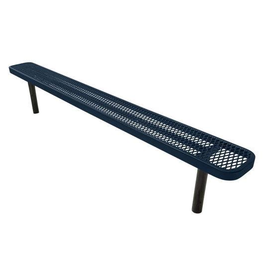 8FT Industrial Park Bench without Back, Inground Mount Frame