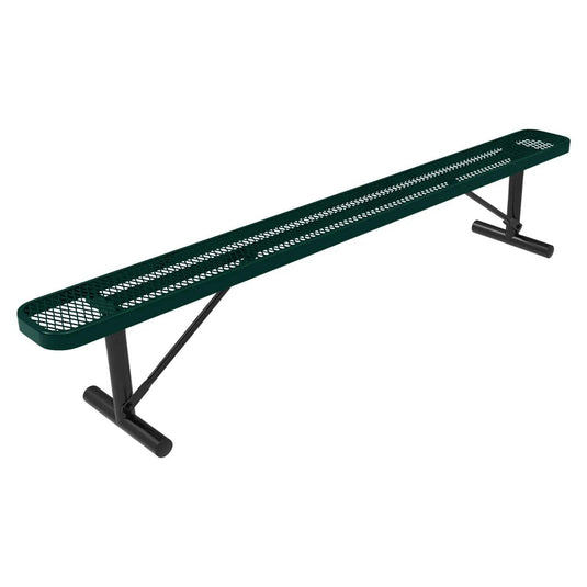 8 FT All-Weather Park Bench without Back, Portable Frame