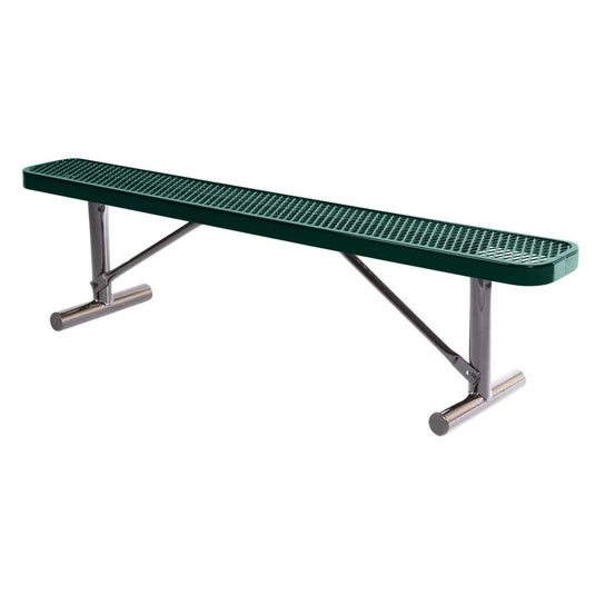 6 FT All-Weather Park Bench without Back, Portable Frame