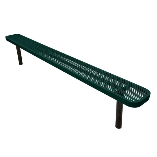 8FT Industrial Park Bench without Back, Inground Mount Frame