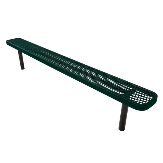 8FT Industrial Park Bench without Back, Inground Mount Frame