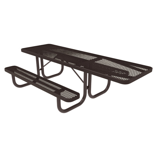 One-End ADA-Accessible Weatherproof Rectangular Outdoor Picnic Table With Colored Frame