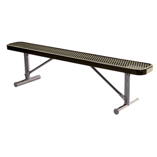 6 FT All-Weather Park Bench without Back, Portable Frame