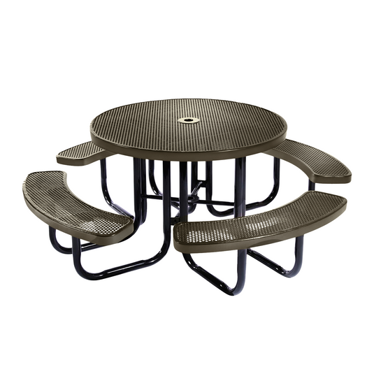 46" Round Metal Outdoor Picnic Table