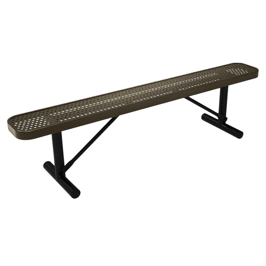 6 FT All-Weather Park Bench without Back, Portable Frame