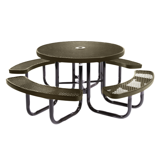 46" Round Metal Outdoor Picnic Table