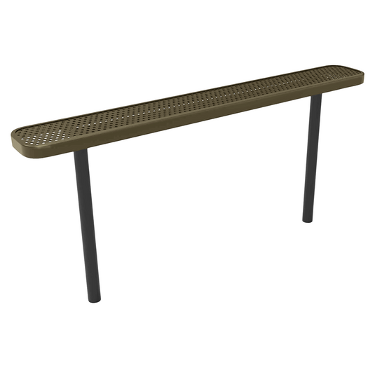 6FT Industrial Park Bench without Back, Inground Mount Frame