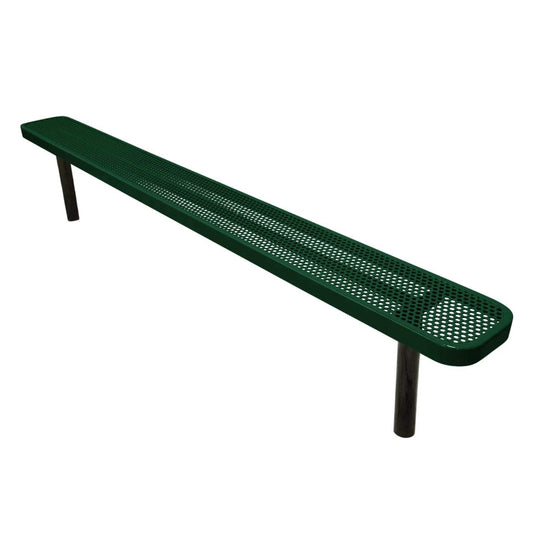 8FT Industrial Park Bench without Back, Inground Mount Frame