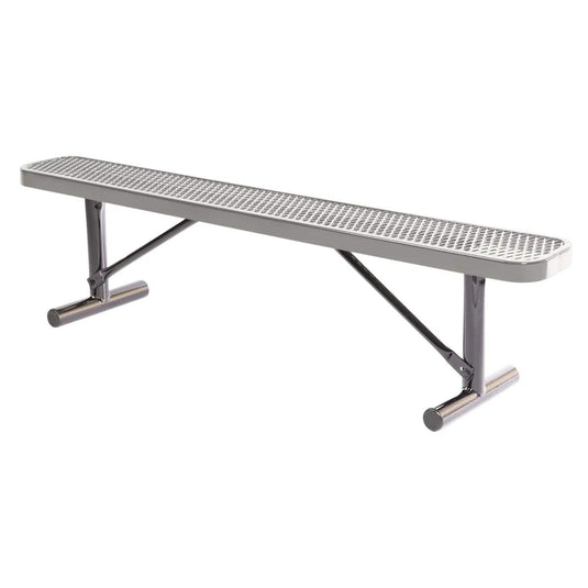 6 FT All-Weather Park Bench without Back, Portable Frame