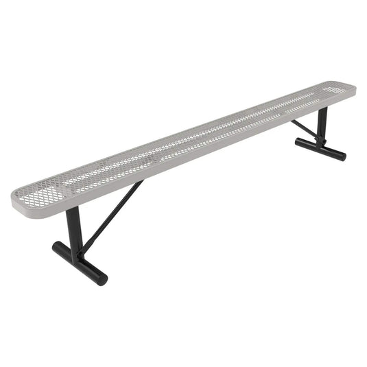 8 FT All-Weather Park Bench without Back, Portable Frame