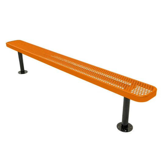 8FT Commercial Park Bench without Back, Surface Mount Frame