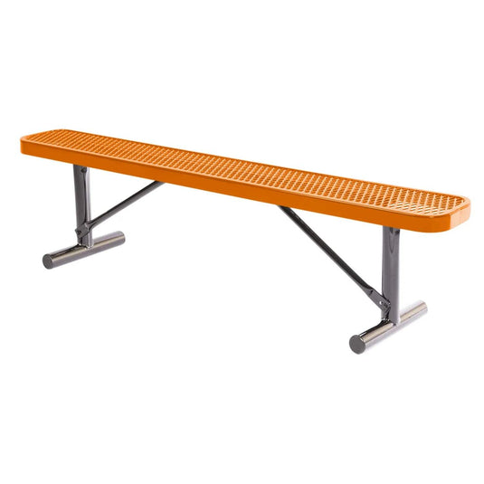 6 FT All-Weather Park Bench without Back, Portable Frame