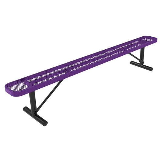 8 FT All-Weather Park Bench without Back, Portable Frame