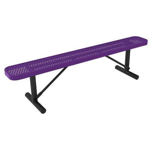 6 FT All-Weather Park Bench without Back, Portable Frame