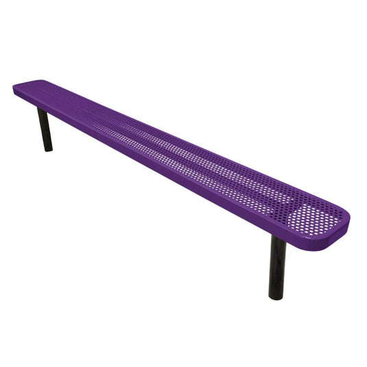 8FT Industrial Park Bench without Back, Inground Mount Frame