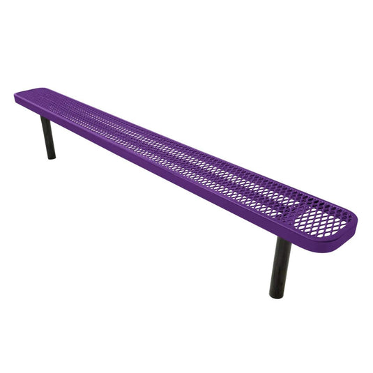 8FT Industrial Park Bench without Back, Inground Mount Frame