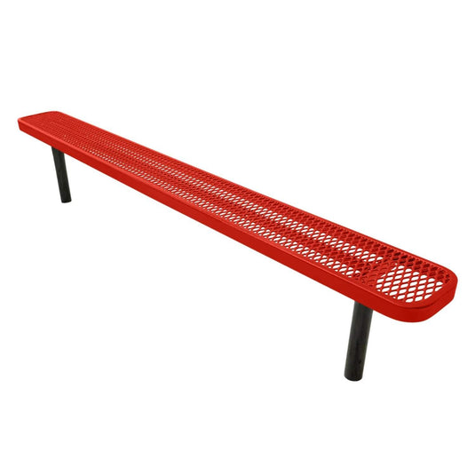 8FT Industrial Park Bench without Back, Inground Mount Frame