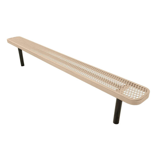 8FT Industrial Park Bench without Back, Inground Mount Frame