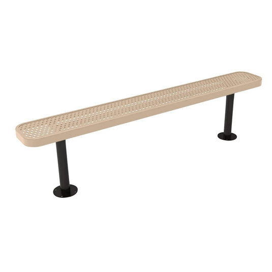 6FT Commercial Park Bench without Back, Surface Mount Frame