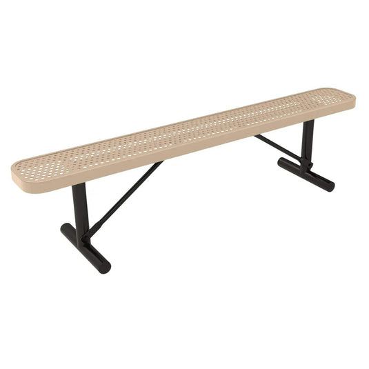 6 FT All-Weather Park Bench without Back, Portable Frame