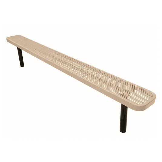 8FT Industrial Park Bench without Back, Inground Mount Frame