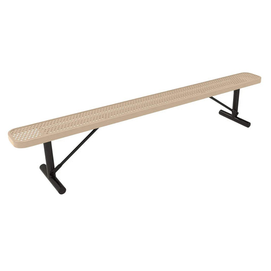 8 FT All-Weather Park Bench without Back, Portable Frame