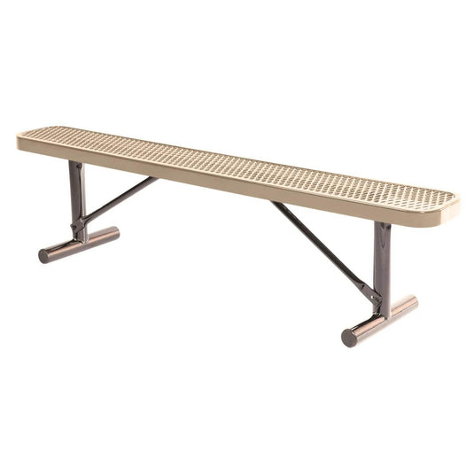 6 FT All-Weather Park Bench without Back, Portable Frame